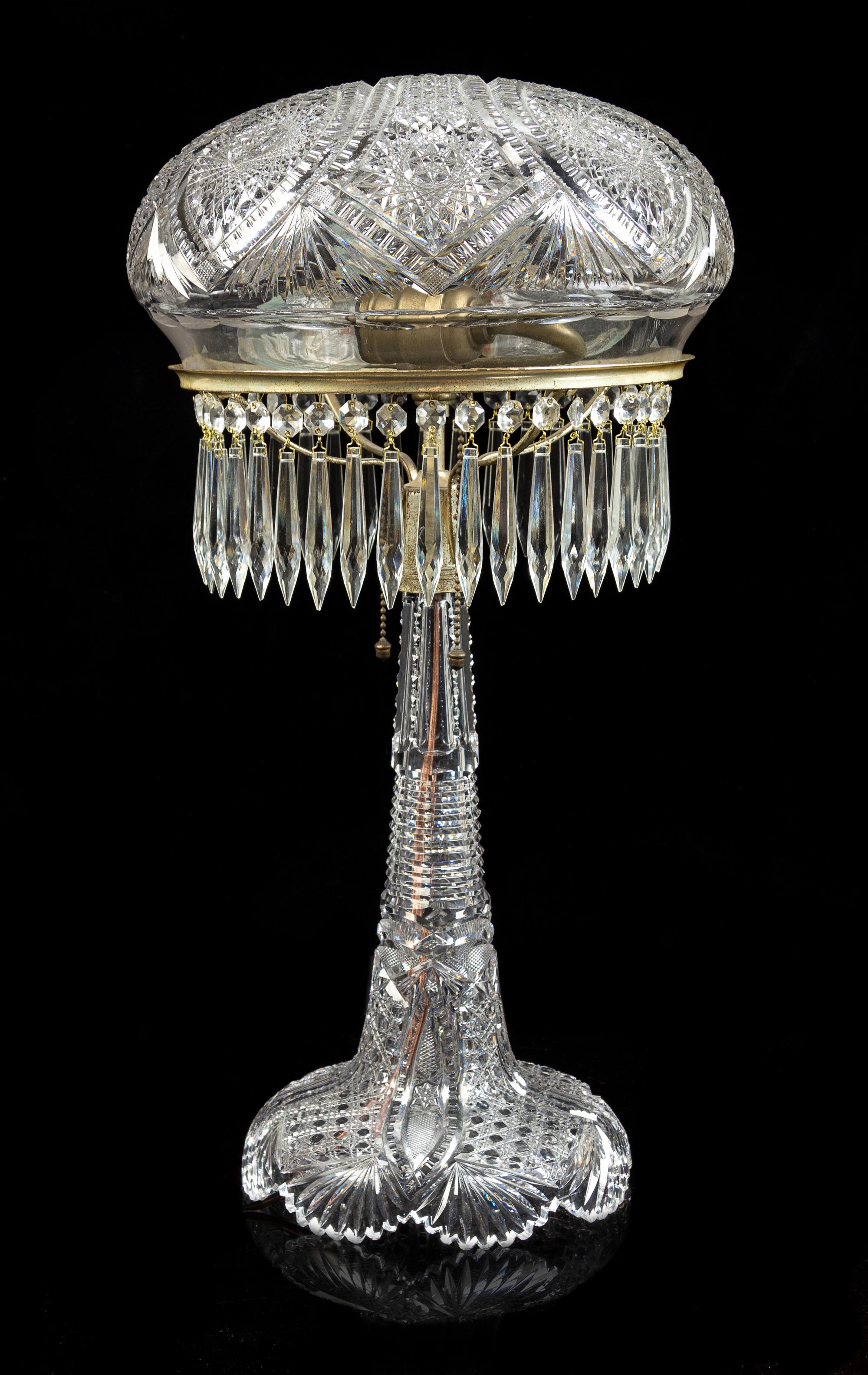 An American Cut Glass Table Lamp