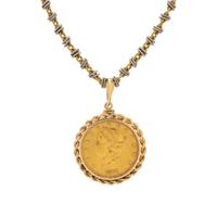 BICOLOR GOLD AND COIN PENDANT/NECKLACE