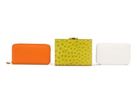 Three Hermès Items: One Ostrich Folio and Two Leather Zip Wallets, 2000-2008