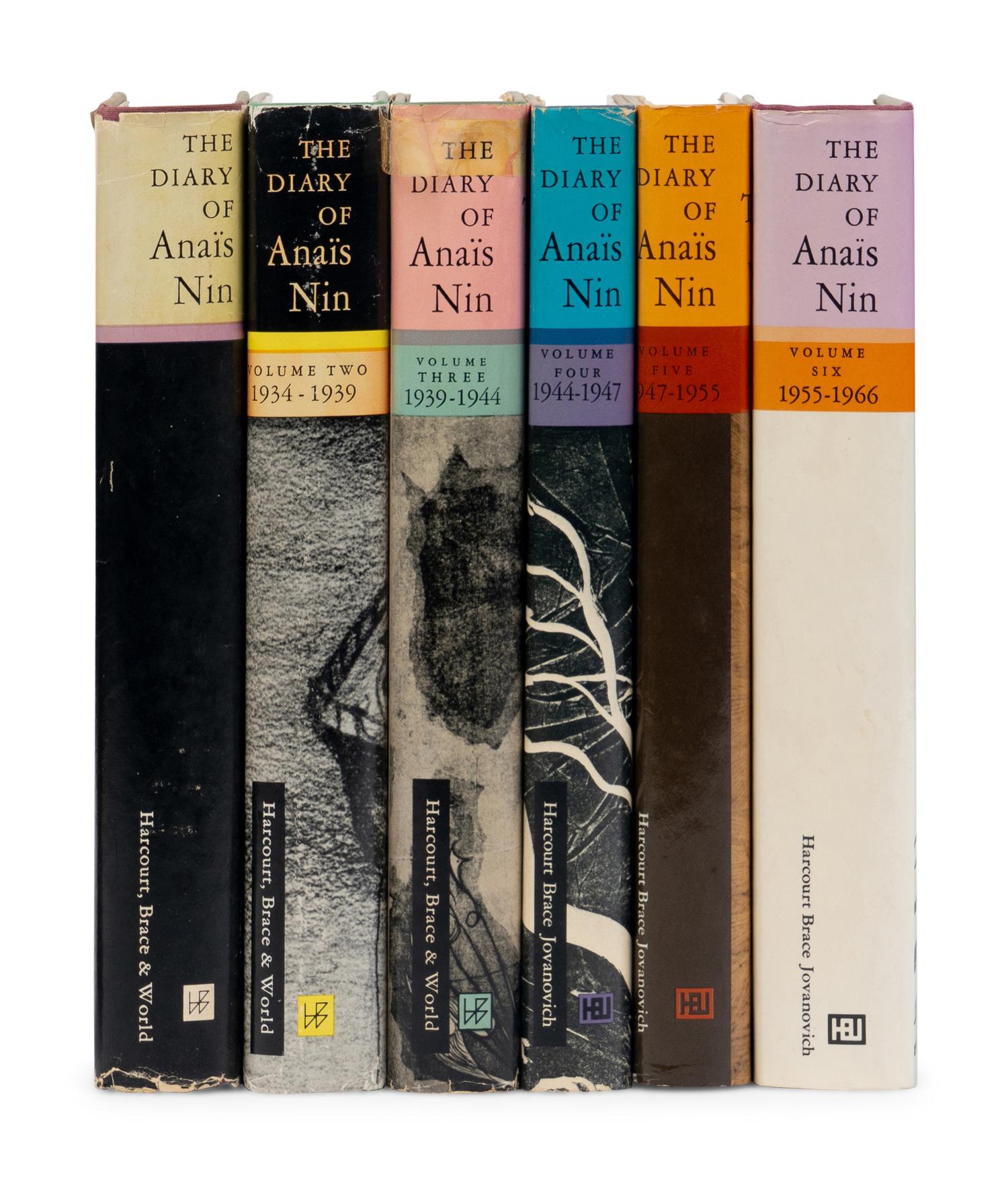 NIN, Anais (1903-1977). [ The Diary of Anais Nin ]. Volumes I-VI. New York and London: The Swallow Press and Harcourt, Brace, and World/Jovanovich, 1966-1976.