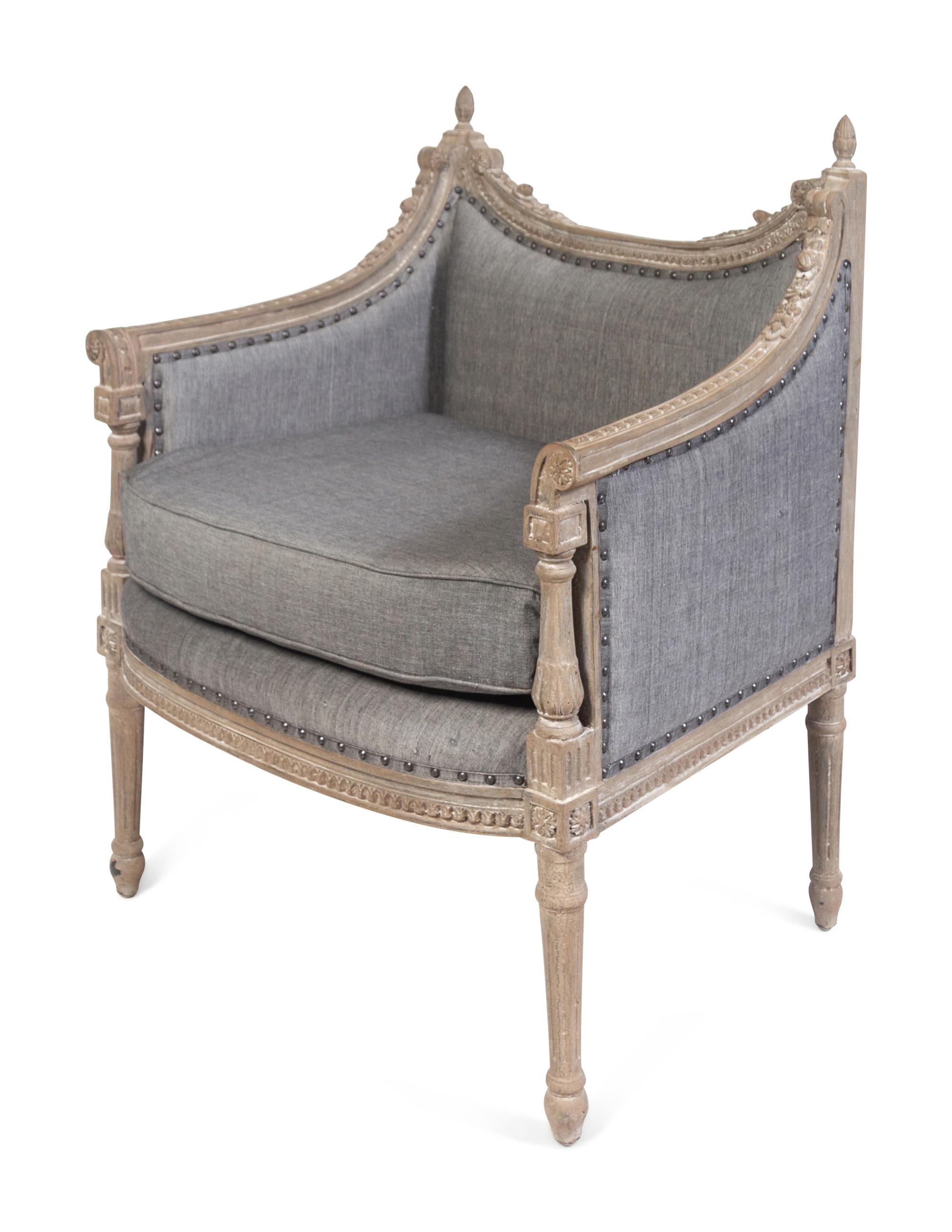A Louis XVI Style Gray-Painted Three-Piece Seating Suite