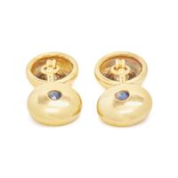 TIFFANY & CO., YELLOW GOLD, DIAMOND AND SAPPHIRE CUFFLINKS