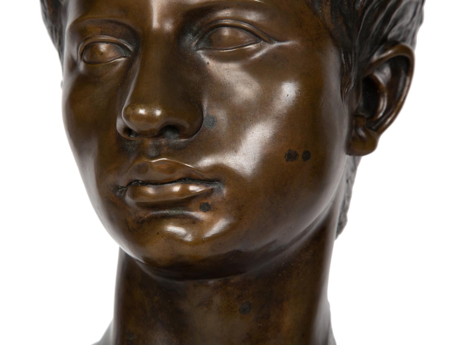 A Grand Tour Bronze Bust with a Marble Socle — 19TH CENTURY