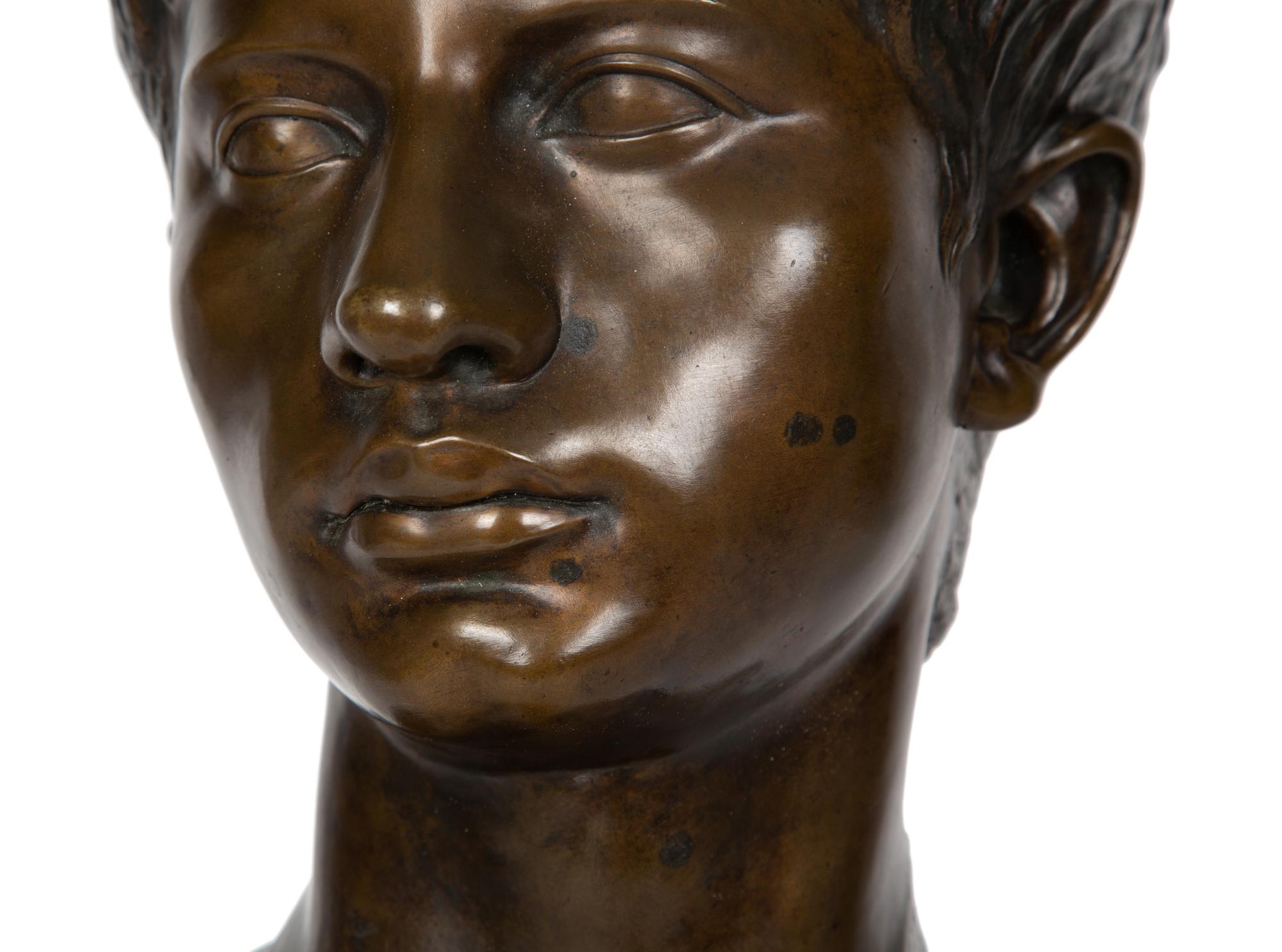 A Grand Tour Bronze Bust with a Marble Socle — 19TH CENTURY