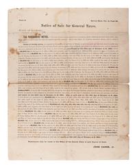 [ILLINOIS]. A group of 3 large nineteenth-century land and estate sale broadsides, comprising: