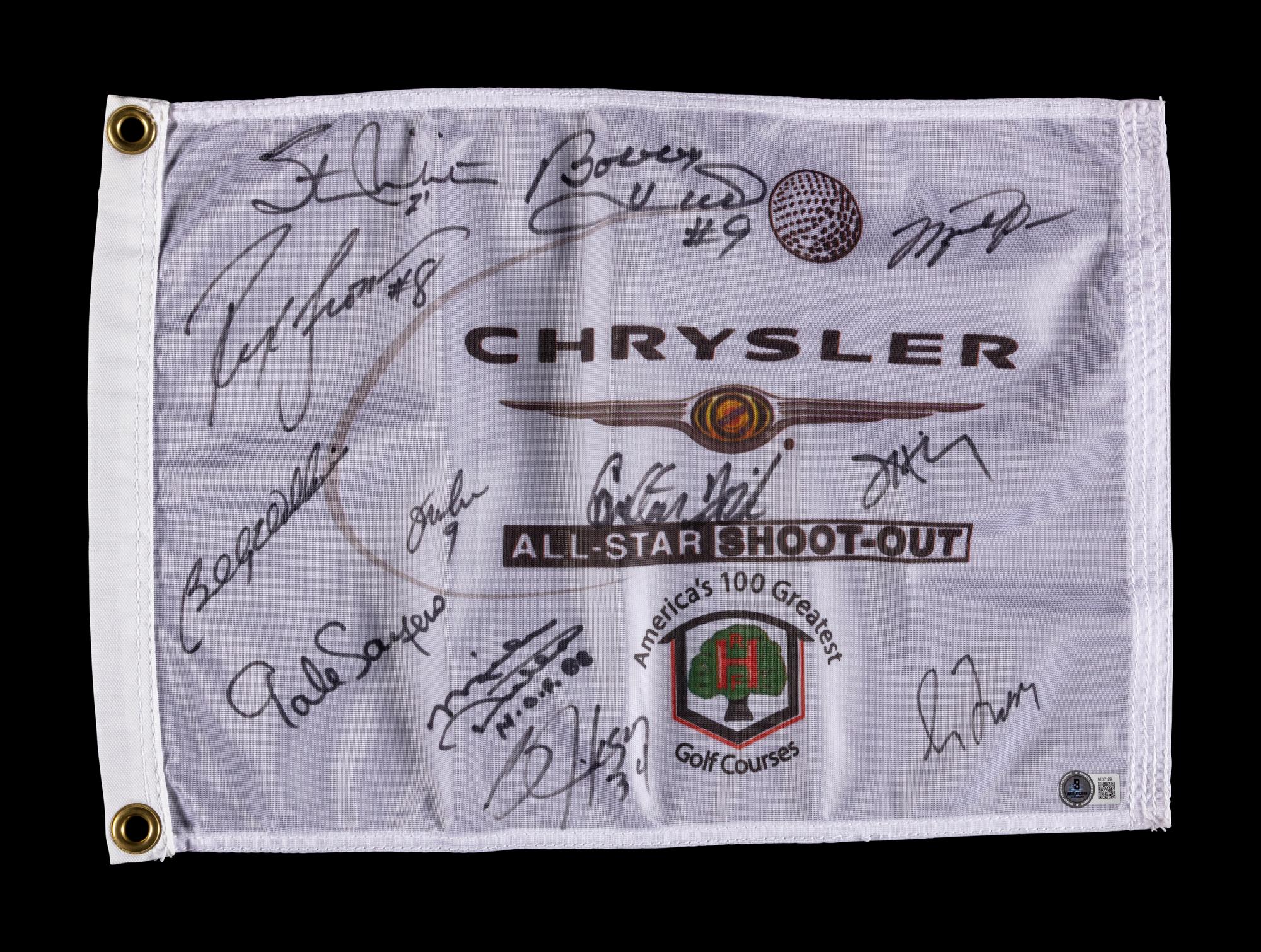 A 2004 Chrysler All-Star Golf Shootout Signed Autograph Golf Flag Including Michael Jordan (Beckett Authentication Services Letter)