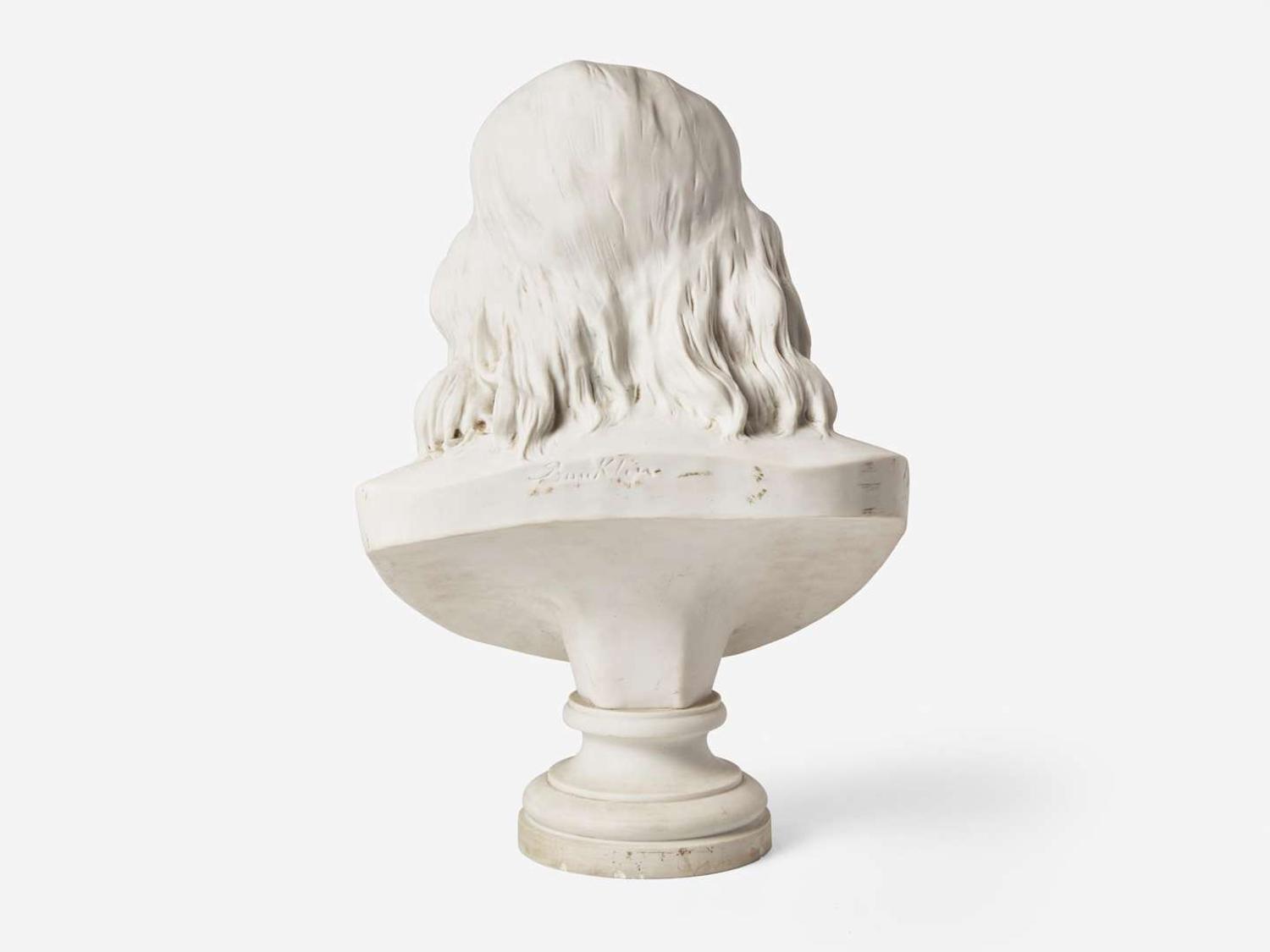 After Jean-Antoine Houdon (French, 1741-1828), Parian bust of Benjamin Franklin (1706-1790), marked Sevres, early 20th century