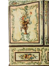 A North Italian Rococo Polychrome Painted Cabinet on Stand