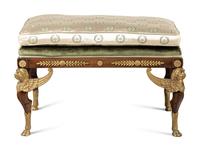 An Empire Style Gilt Bronze Mounted Mahogany Bench