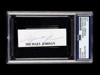 A Michael Jordan Signed Autograph Cut (PSA Encapsualted)