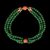 Two Chinese Jade and Jadeite Jewelry