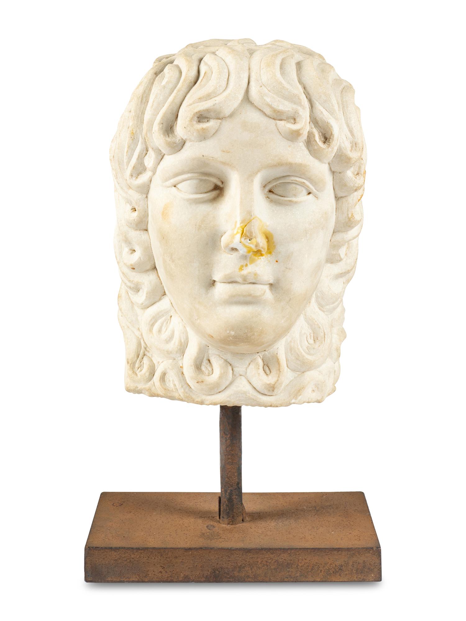 A Continental Marble Portrait Head