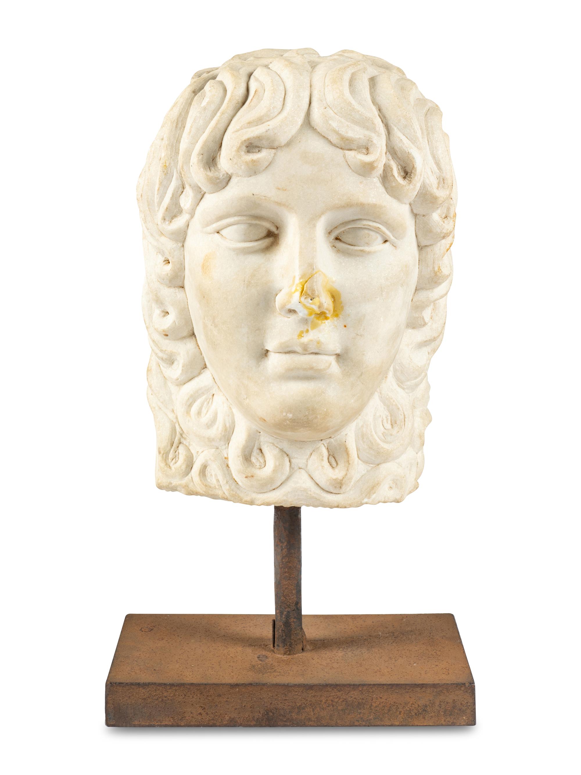 A Continental Marble Portrait Head