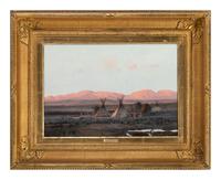 Crow Indian Camp at Sunset