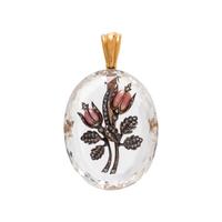ANTIQUE, ROCK CRYSTAL, CONCH PEARL AND DIAMOND PENDANT