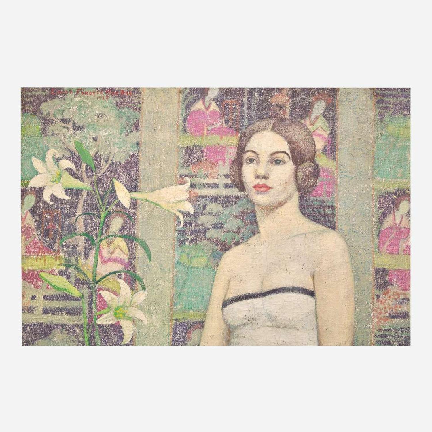 Emma Fordyce MacRae (American, 1887–1974) The Dreamer (Rolande in White with Easter Lilies)