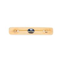YELLOW GOLD, SAPPHIRE, AND DIAMOND BROOCH