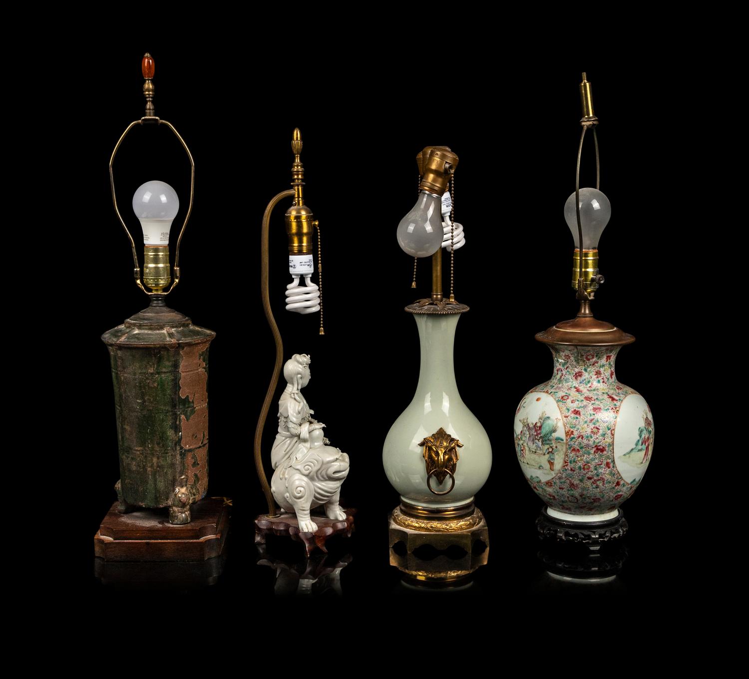 Four Chinese Ceramic Lamps