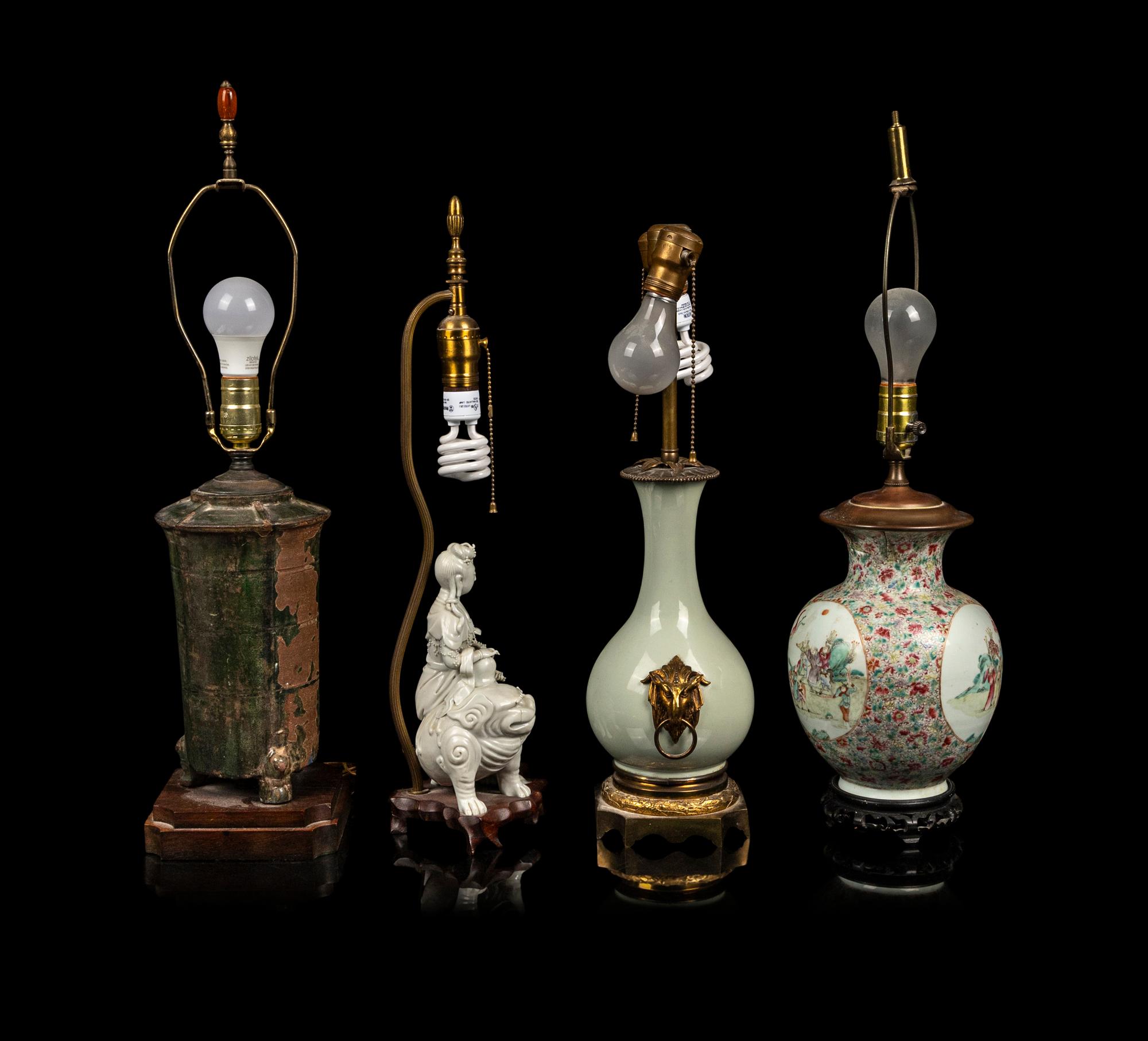 Four Chinese Ceramic Lamps