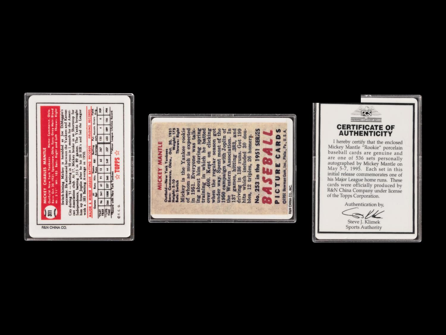 A Mickey Mantle Signature Series Set of Signed Autograph Baseball Cards,