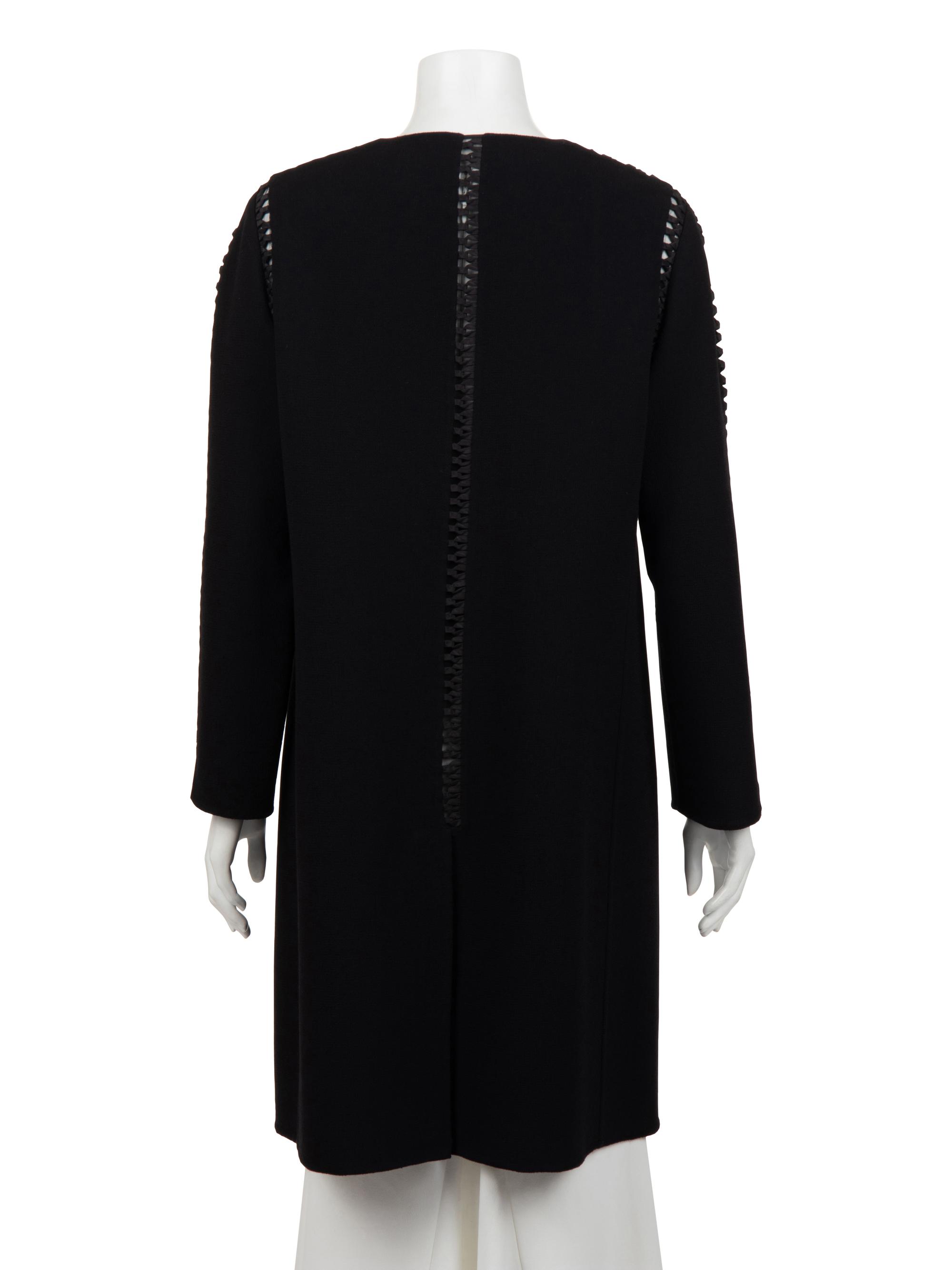 Ralph Rucci Wool Crepe Jacket with Satin Ribbon Seaming