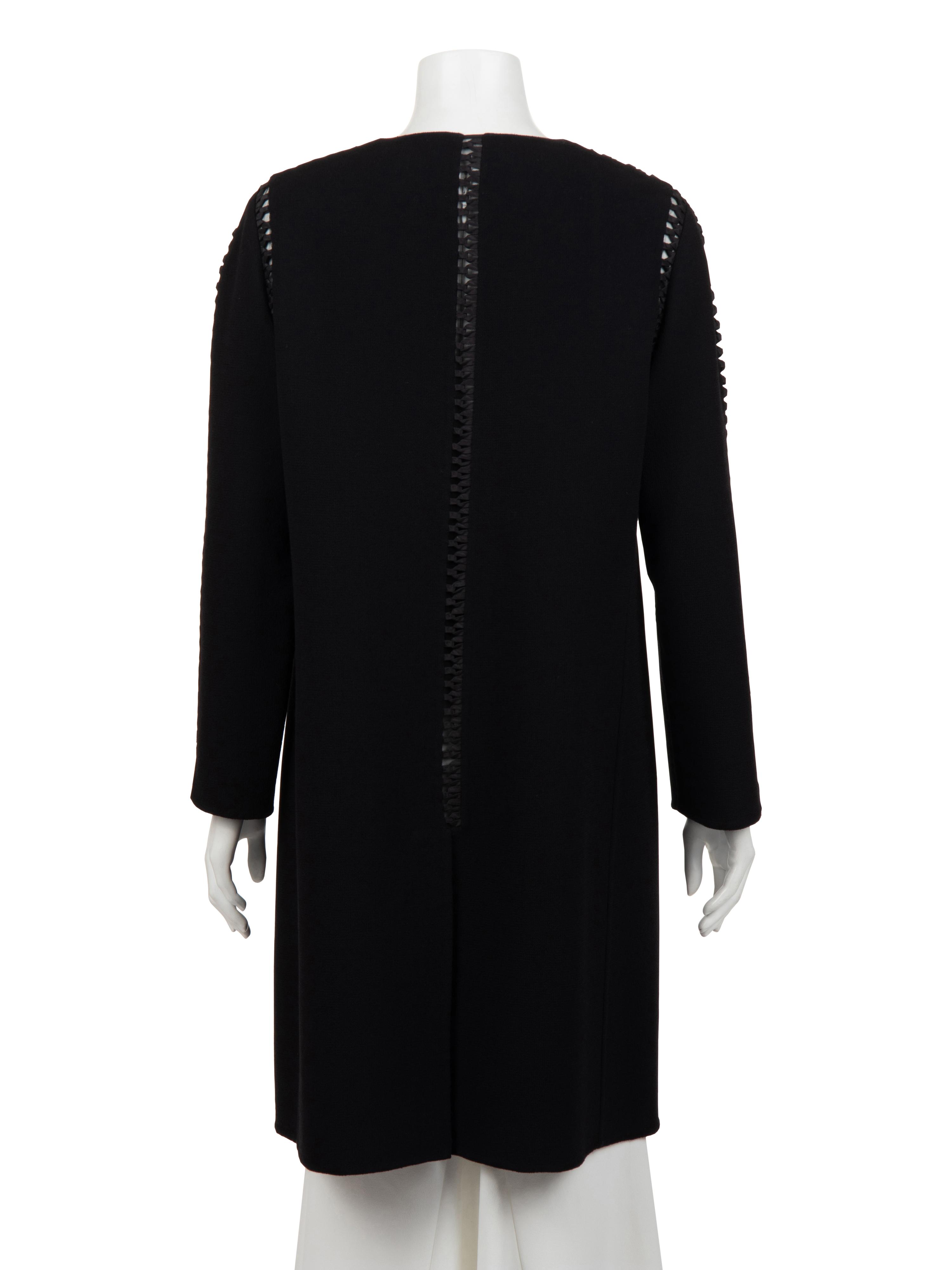 Ralph Rucci Wool Crepe Jacket with Satin Ribbon Seaming