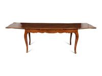 A Louis XV Style Gilt Bronze Mounted Tulipwood and Marquetry Extension Dining Table