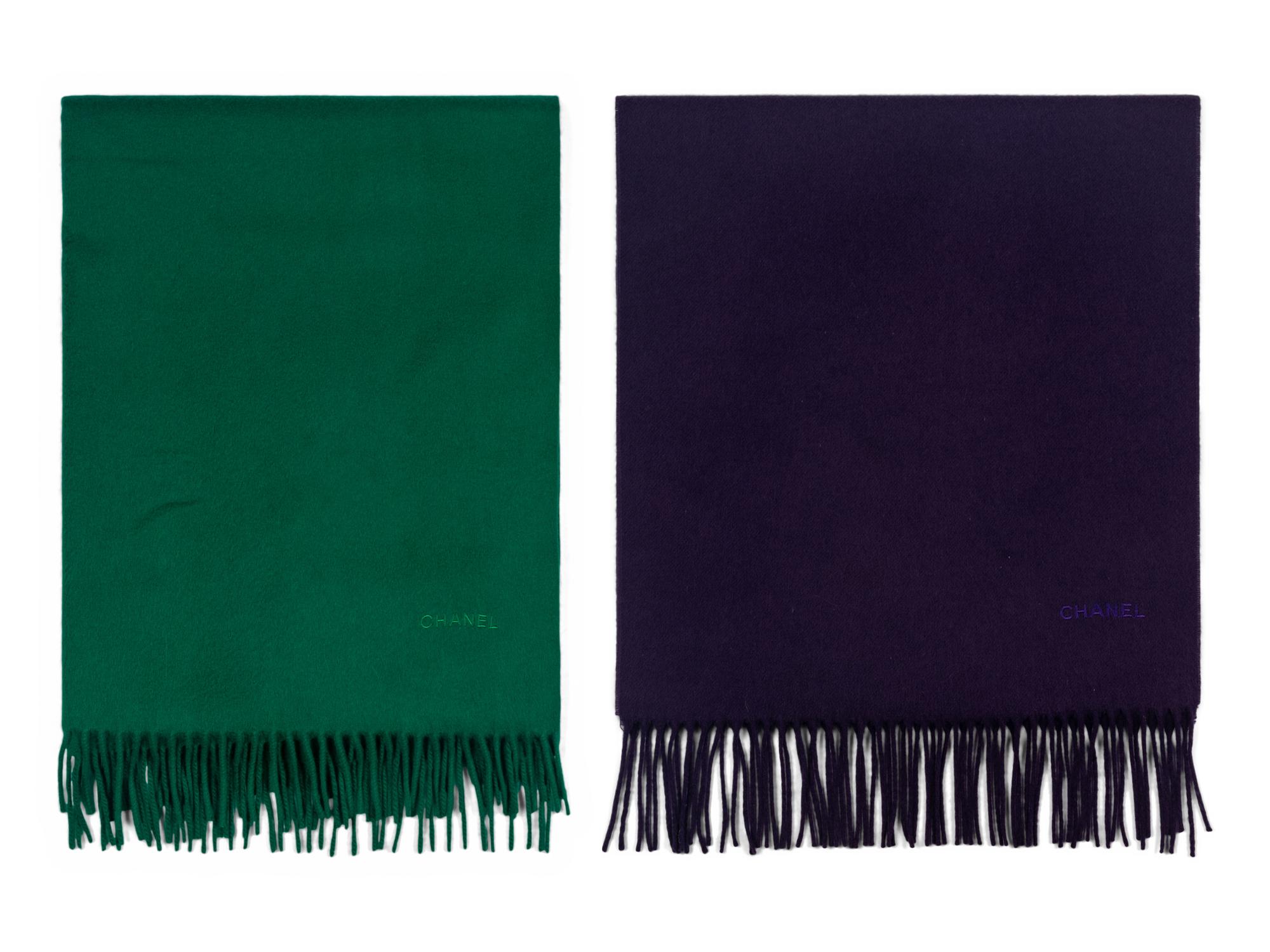 Two Chanel Cashmere Scarves