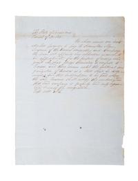 [SLAVERY & ABOLITION -- BLEEDING KANSAS]. Solicitation letter for Pro-Slavery Kansas Emigrating Aid Company. DeSoto Parish, Louisiana, 30 September 1856.