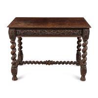 An English Carved Oak Console Table