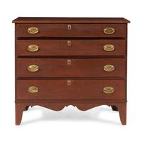 A Federal Stained Red Birch and Cherrywood Chest of Drawers