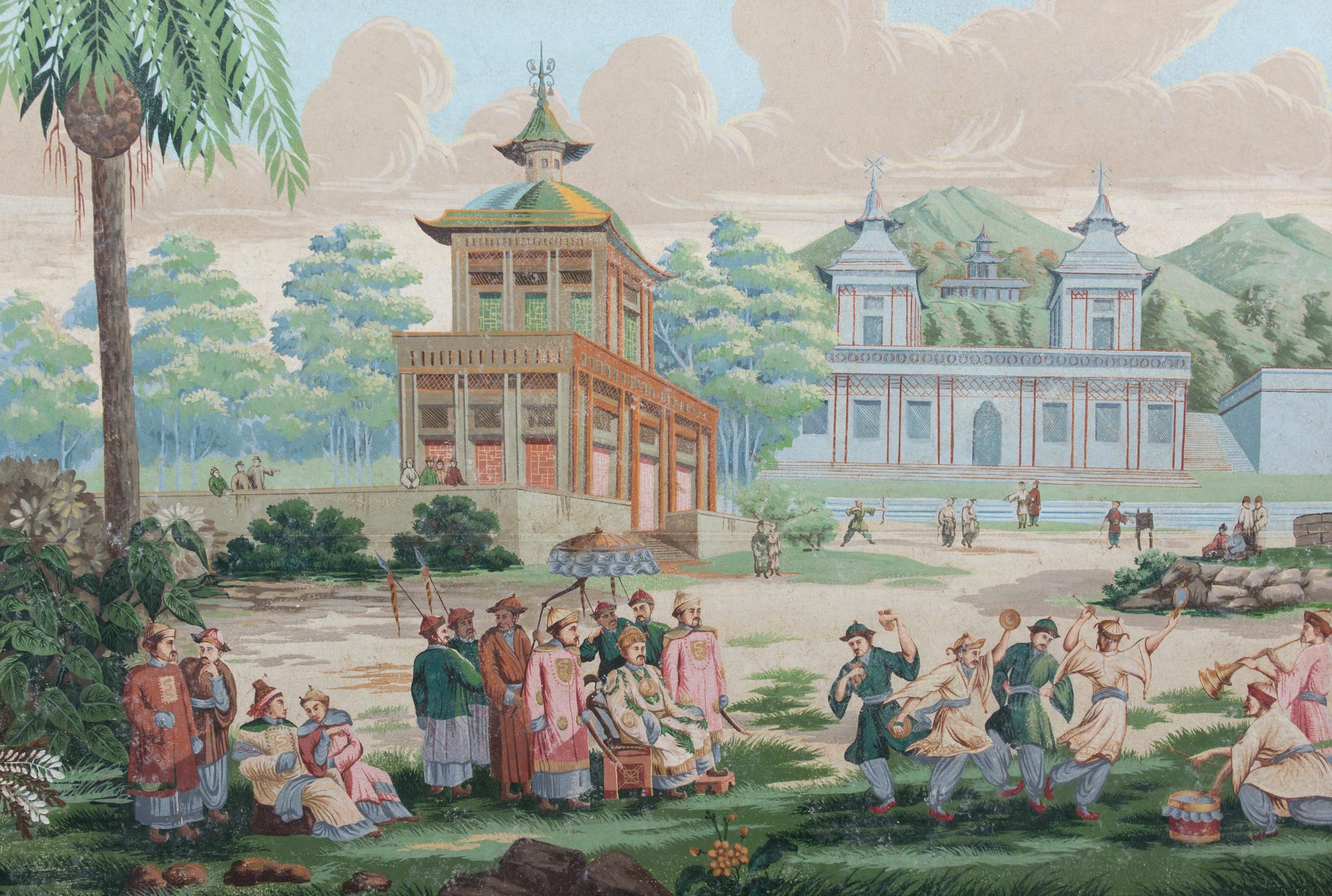 A Painted French Panel Height 48 x width 67 inches. — 20TH CENTURY
