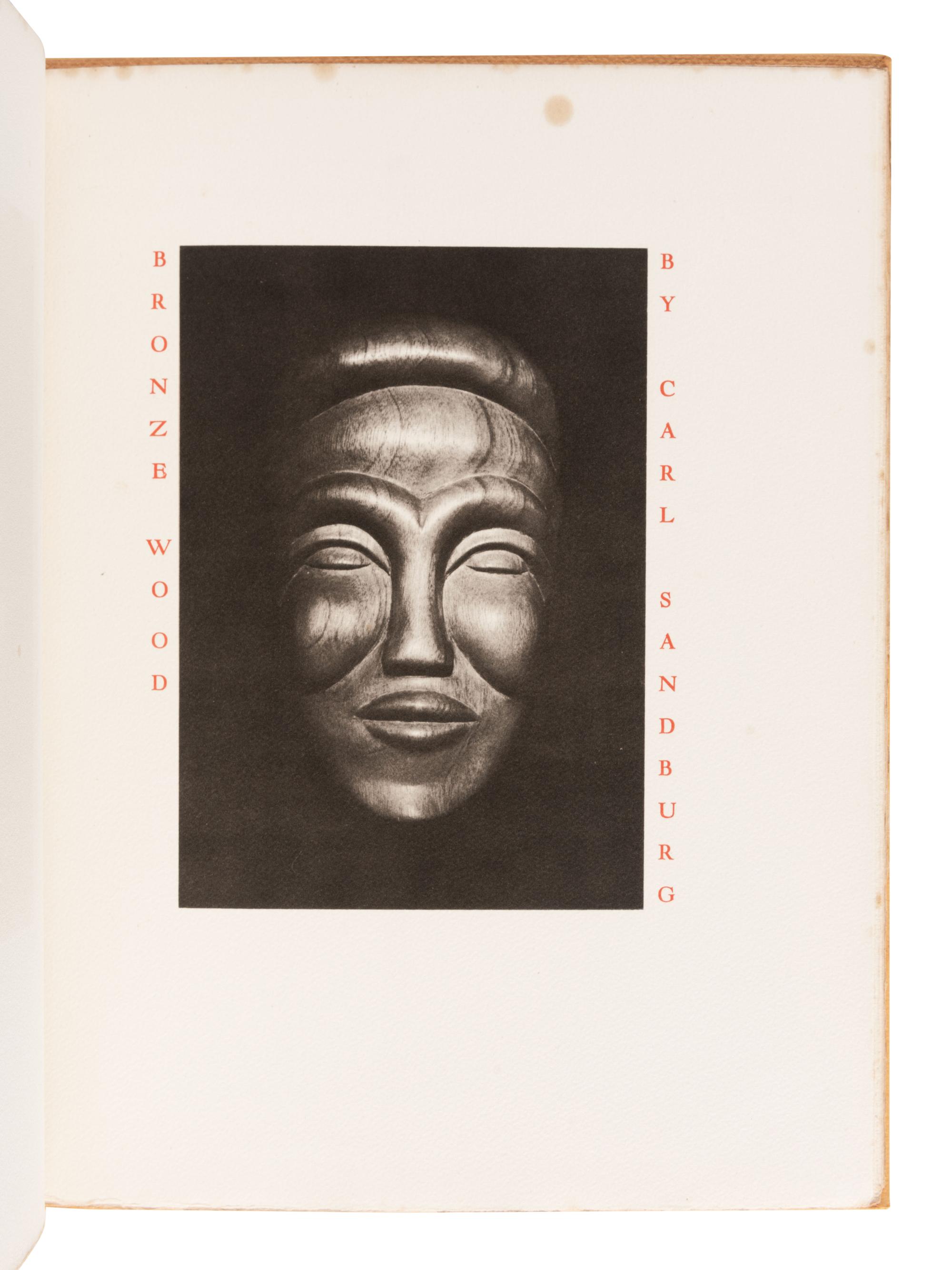 [GRABHORN PRESS]. SANDBURG, Carl. (1878 - 1967). Bronze Wood. San Francisco: The Grabhorn Press, 1941.