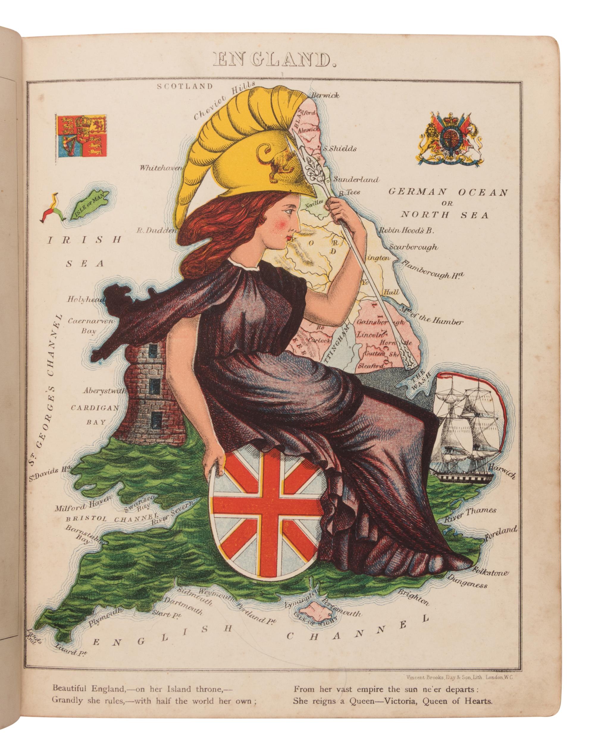 [Harvey, William Henry ("Aleph") (1796-1866)]. Geographical Fun, being Humourous Outlines of Various Countries . London: Hodder and Stoughton, n.d. [1869].