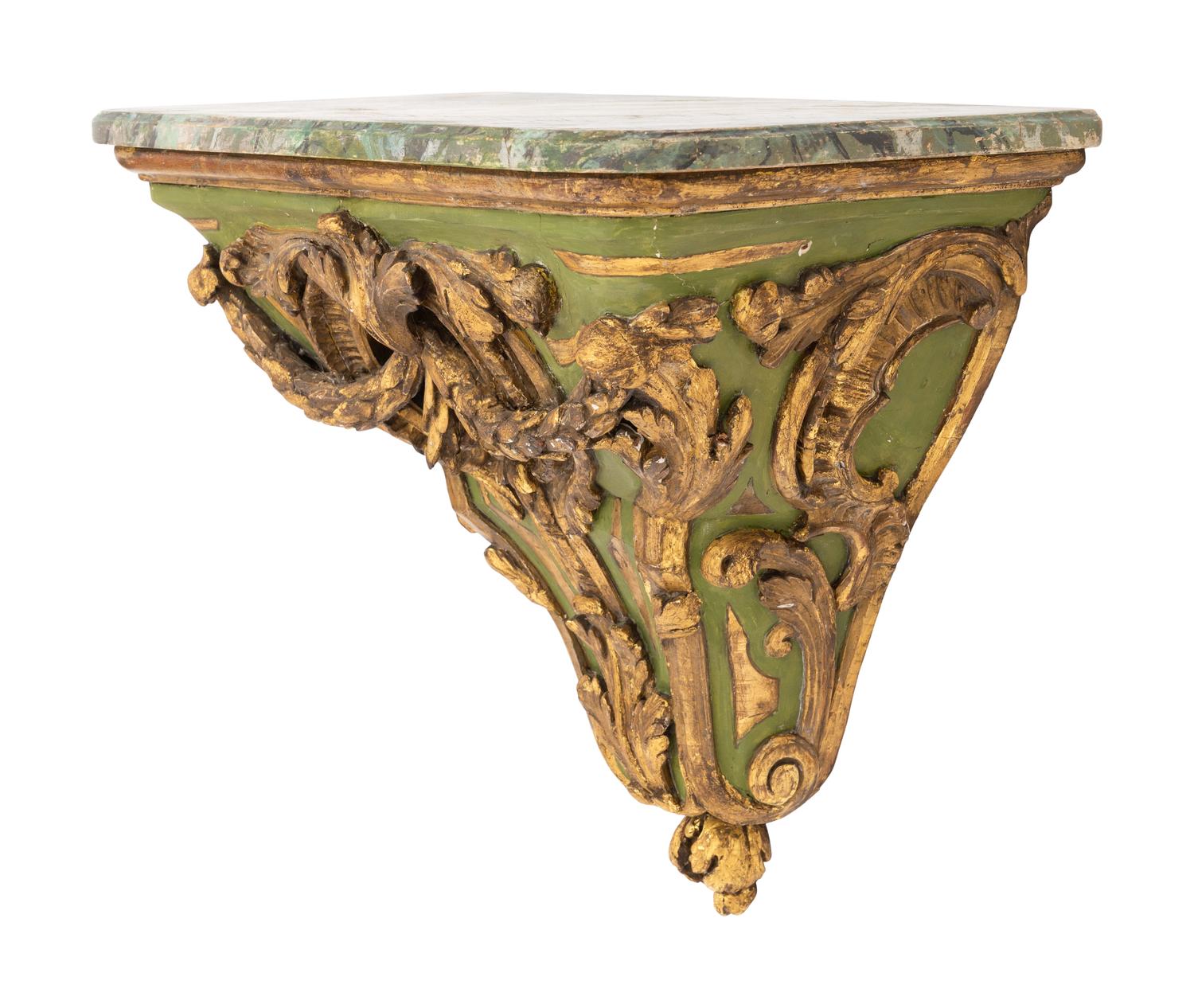 A Large Italian Painted and Parcel-Gilt Wall Bracket