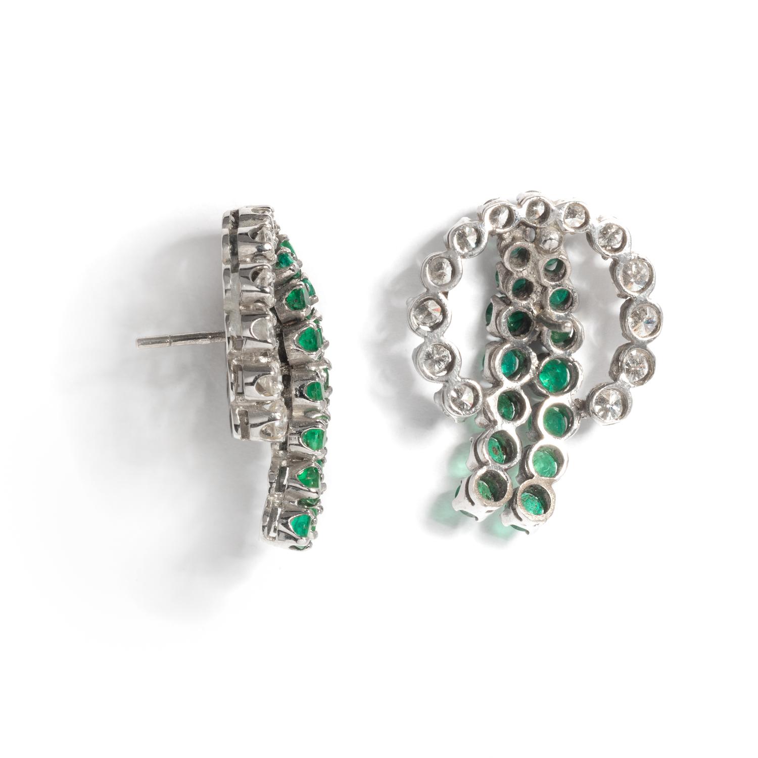EMERALD AND DIAMOND EARRINGS
