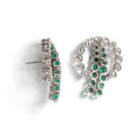 EMERALD AND DIAMOND EARRINGS