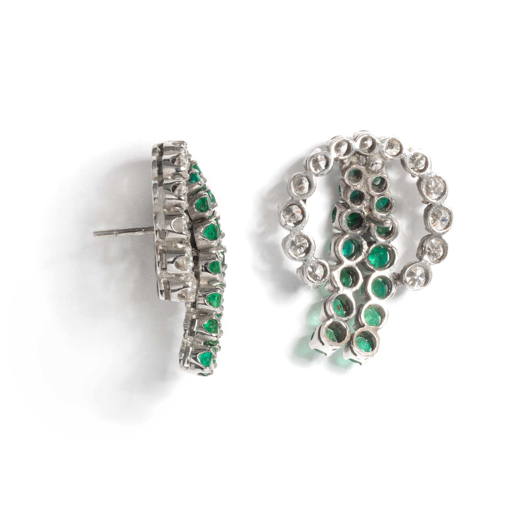 EMERALD AND DIAMOND EARRINGS