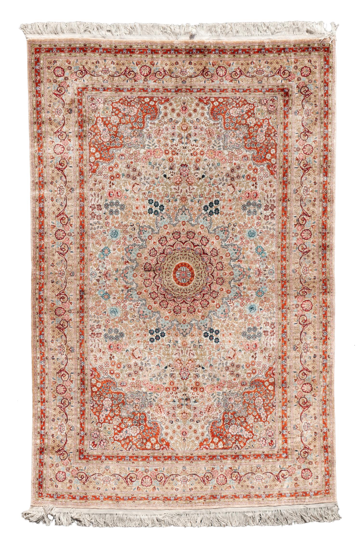 An Isfahan Silk Rug 6 feet 1 inch x 4 feet 1 inch. — 20TH CENTURY