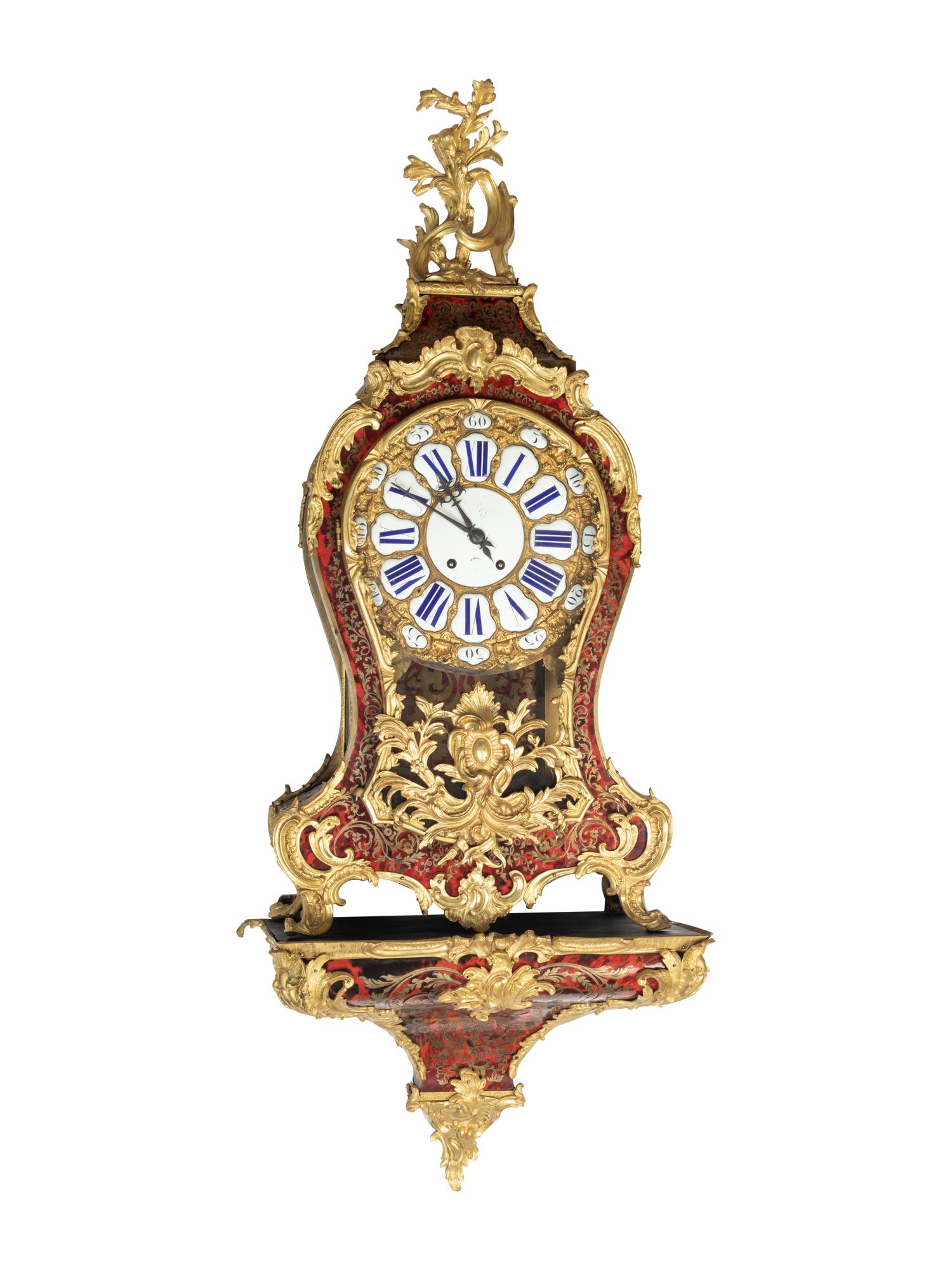 A Louis XIV Style Gilt Bronze-Mounted Boulle Marquetry Bracket Clock