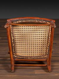 Six Classical Figured Maple Cane Seat Side Chairs