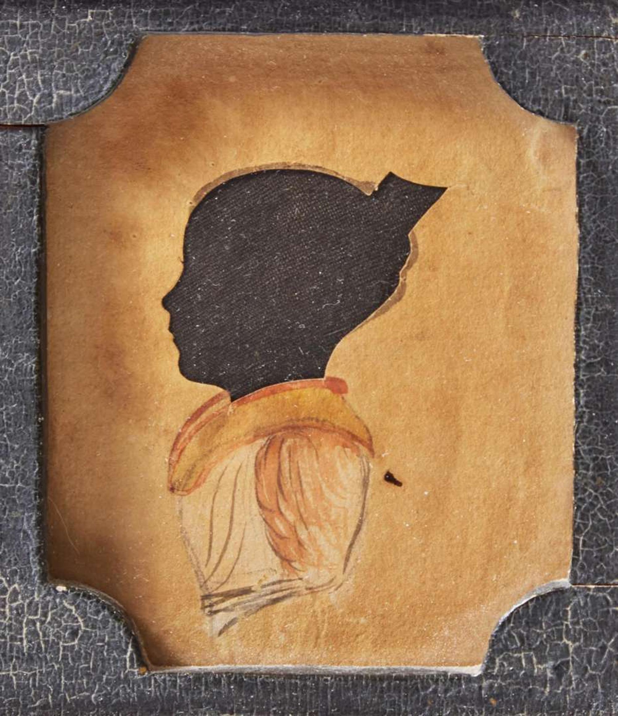 American School 19th century, Three Profile Silhouettes of Young Girls