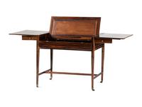 A Regency Ivory Inlaid and Silver Mounted Calamander Campaign Desk