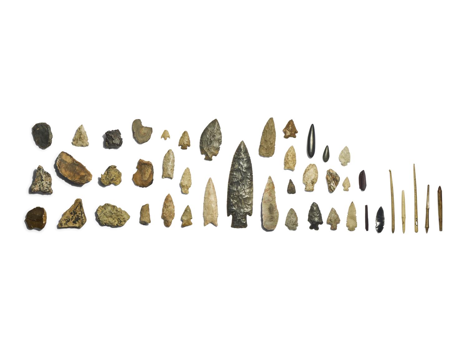 A Group Neolithic and Native American Stone Tools and Weapons