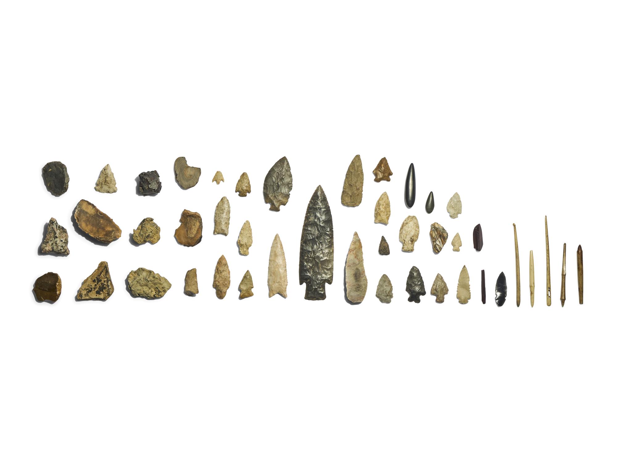 A Group Neolithic and Native American Stone Tools and Weapons