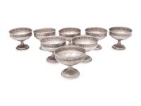 A Set of Eight Silver Sorbet Dishes