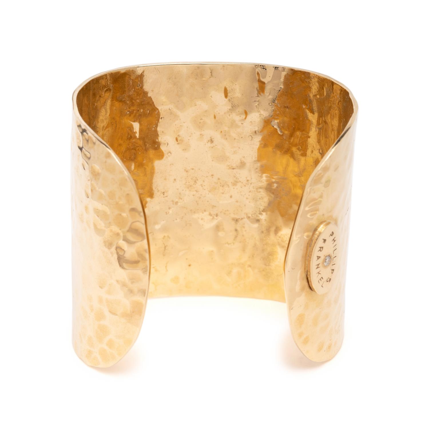 PHILLIPS FRANKEL, YELLOW GOLD AND DIAMOND CUFF BRACELET