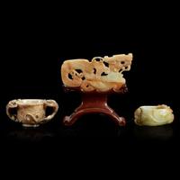 Three Chinese carved jade items Ming/early Qing dynasty and later
