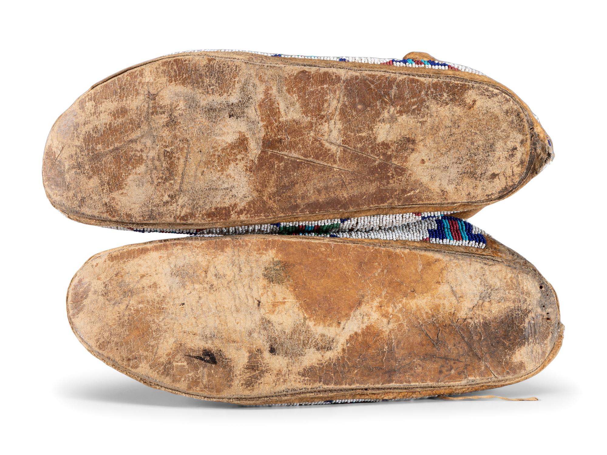 Cheyenne Beaded Hide Moccasins