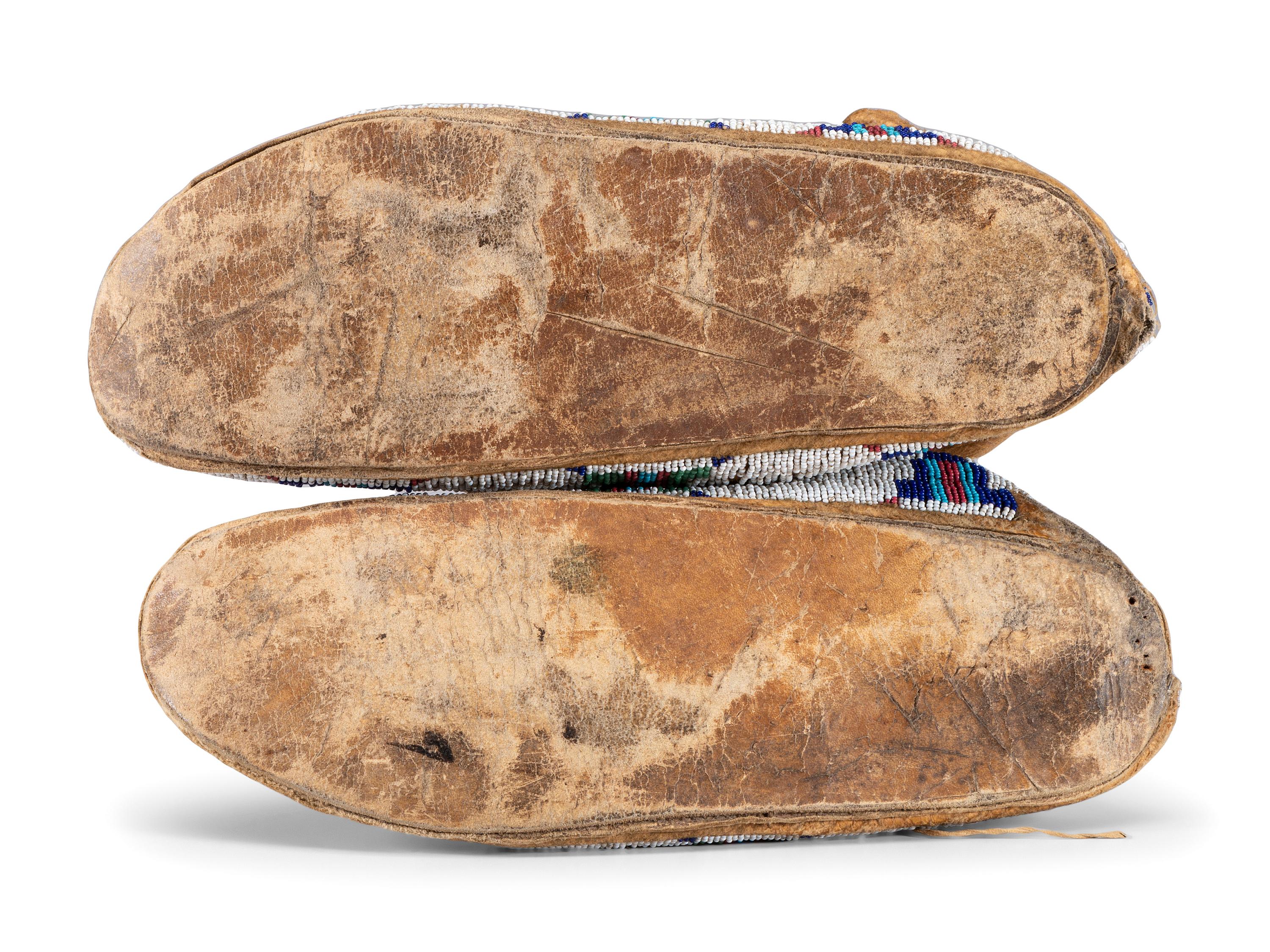 Cheyenne Beaded Hide Moccasins